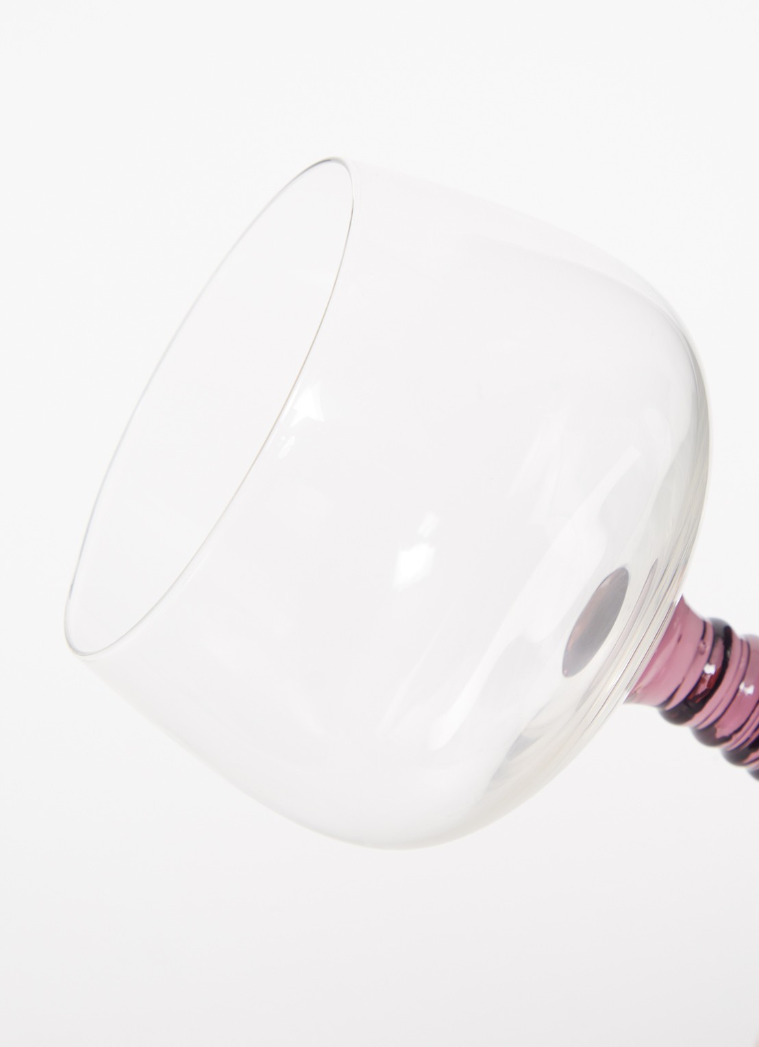 HKliving Swirl hoog wijnglas 27,5 cl - detail paars