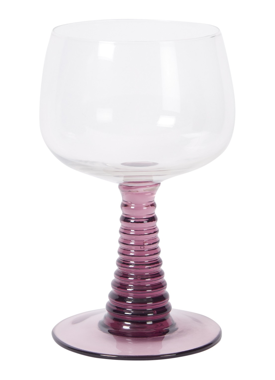 HKliving Swirl hoog wijnglas 27,5 cl - voorkant 3 paars