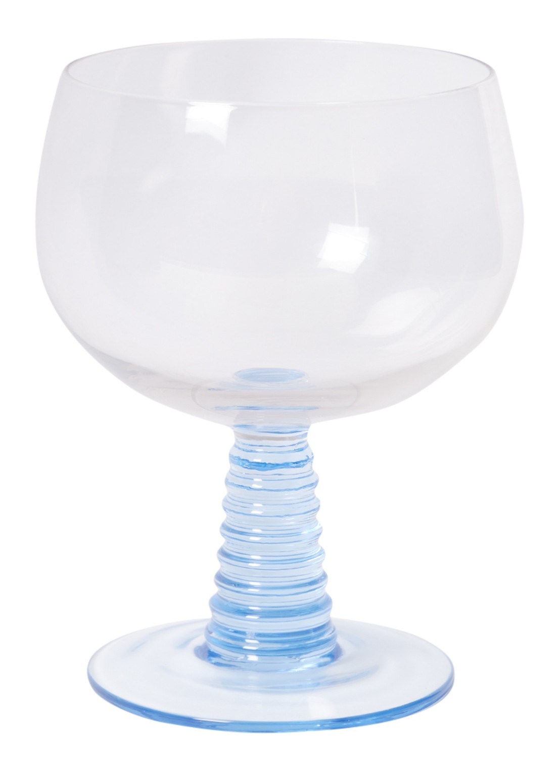 HKliving Swirl laag wijnglas 35 cl - voorkant blauw
