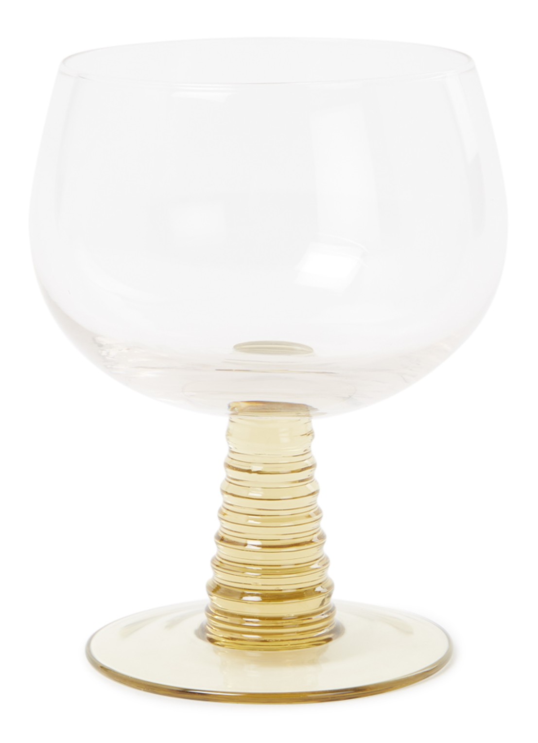 HKliving Swirl laag wijnglas 35 cl - voorkant mosgroen