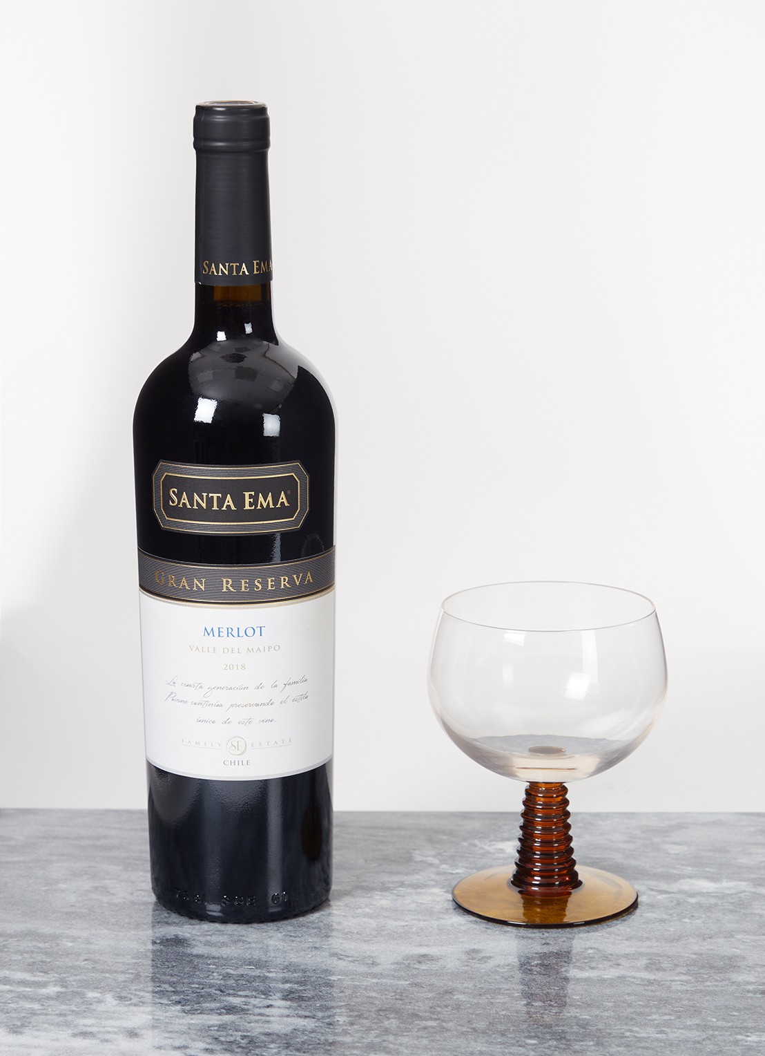 HKliving Swirl laag wijnglas 35 cl - detail 2 okergeel