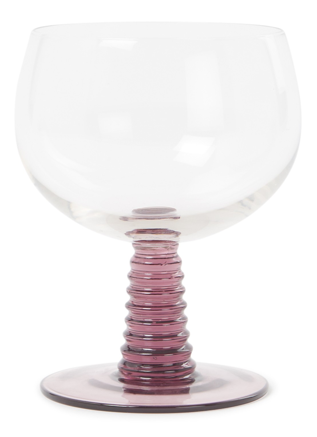 HKliving Swirl laag wijnglas 35 cl - voorkant 2 paars