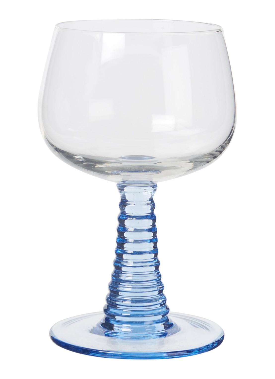 HKliving Swirl wijnglas 8,5 cm - voorkant 3 blauw