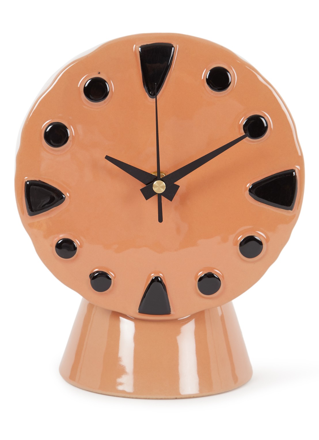 HKliving Tafelklok van keramiek 20,8 cm - voorkant abrikoos