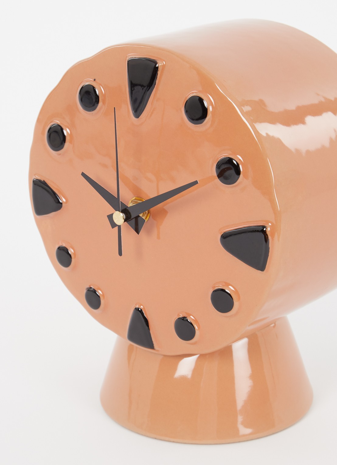 HKliving Tafelklok van keramiek 20,8 cm - voorkant 2 abrikoos