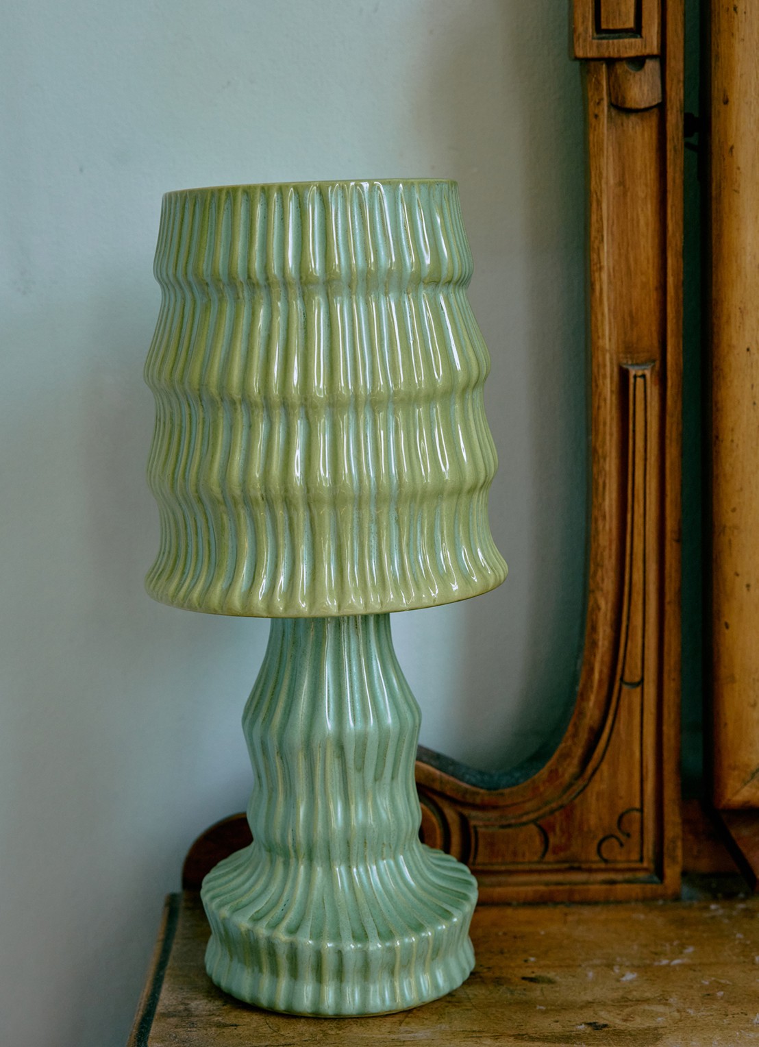 HKliving Tafellamp 34 cm - voorkant 2 groen