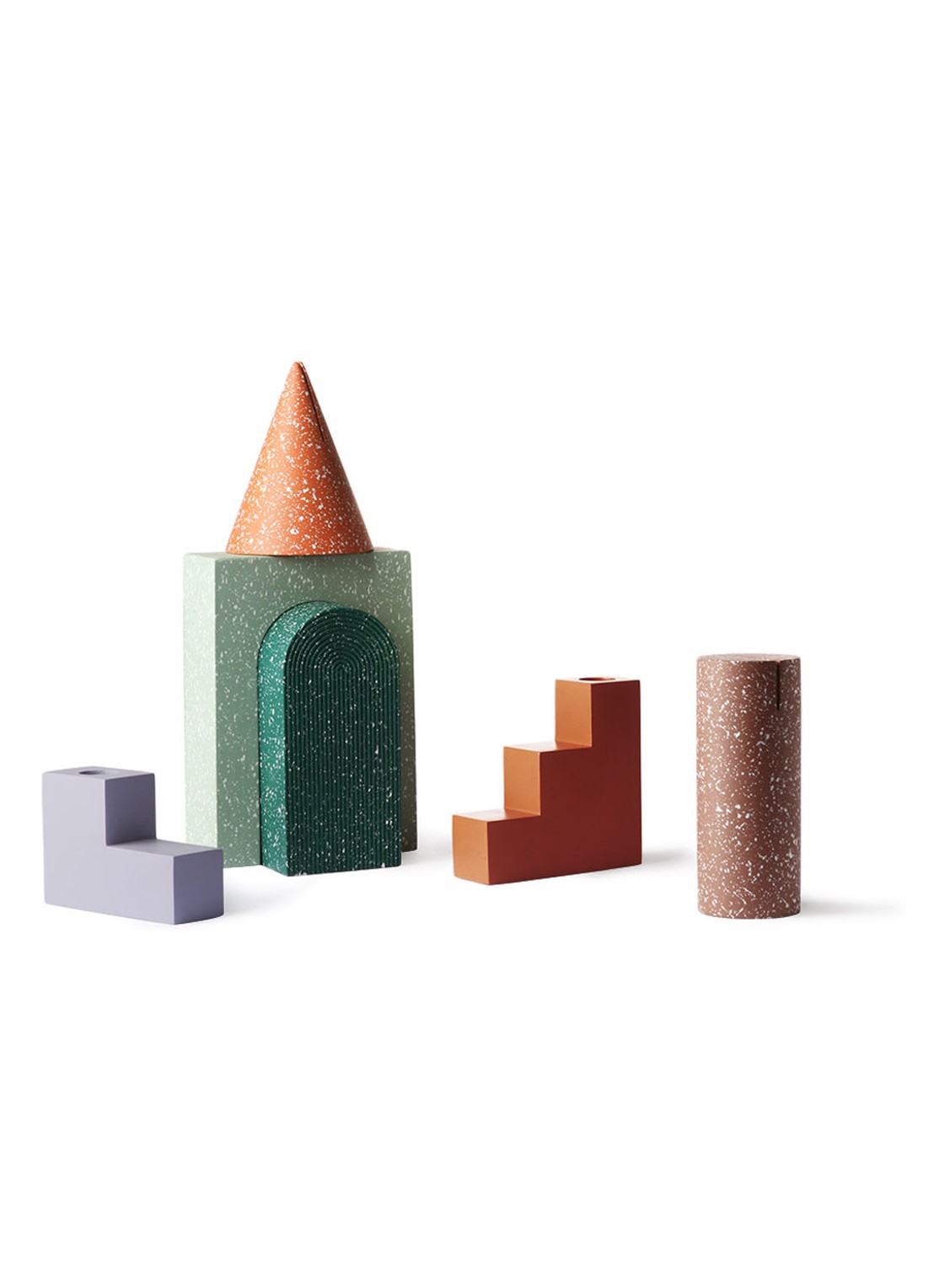 HKliving Terrazzo Cylinder fotostandaard - detail 2 donkerrood