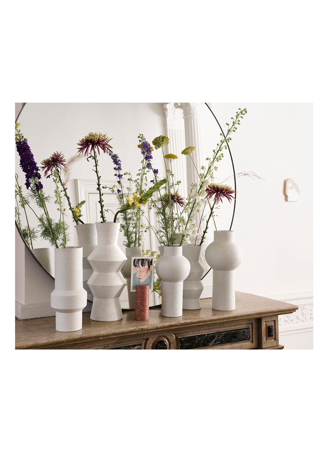 HKliving Terrazzo Cylinder fotostandaard - voorkant 4 donkerrood