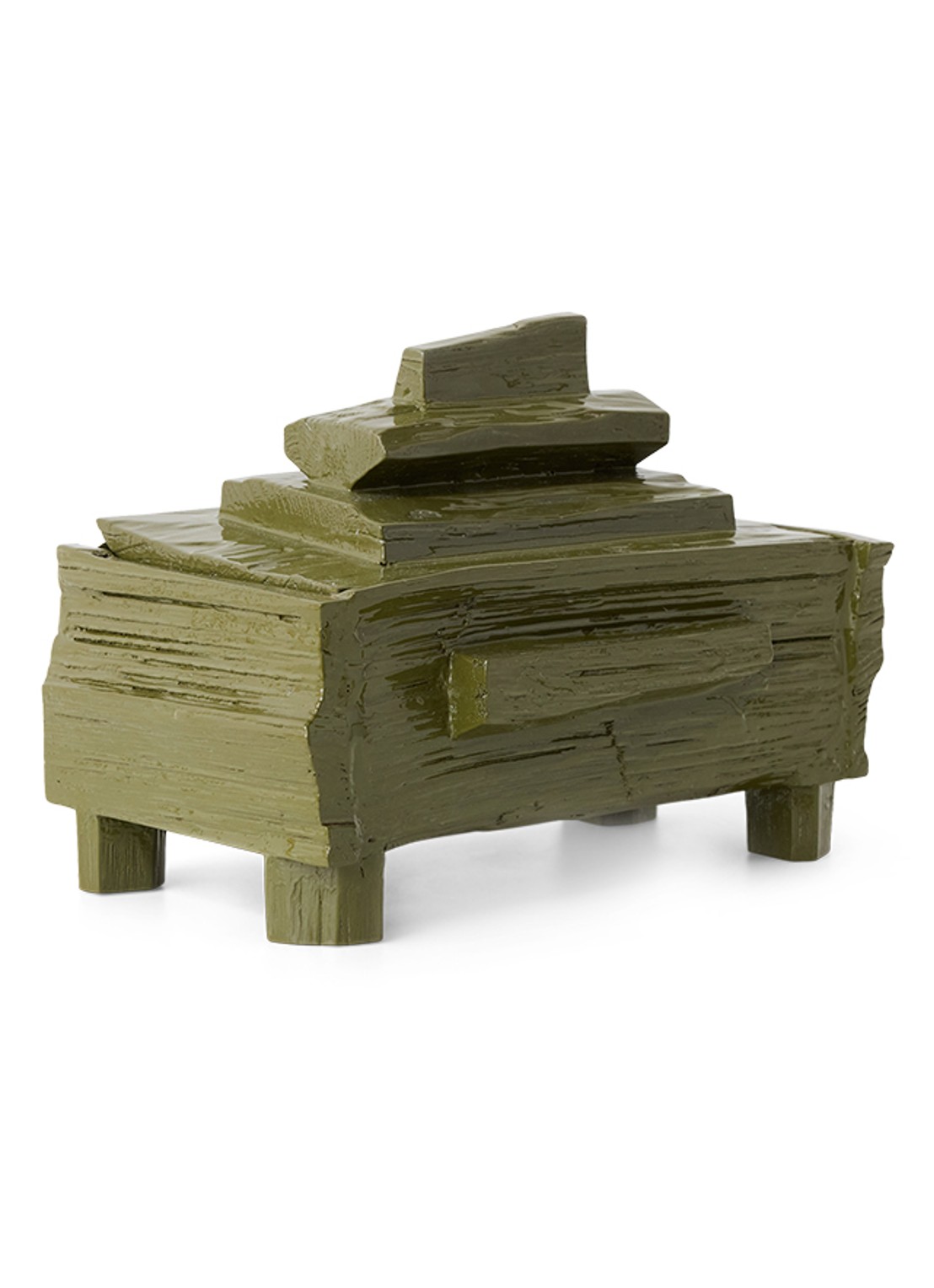 HKliving Teun Zwets opbergdoos 30 x 19 cm - voorkant 2 mosgroen