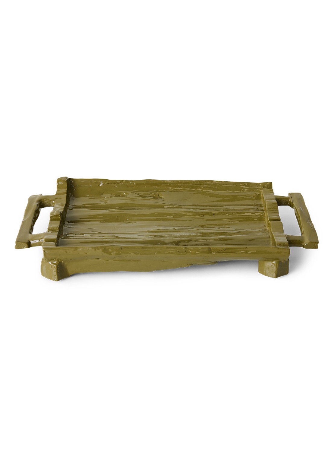 HKliving Teun Zwets serveerschaal  53 x 25 cm - voorkant 2 mosgroen