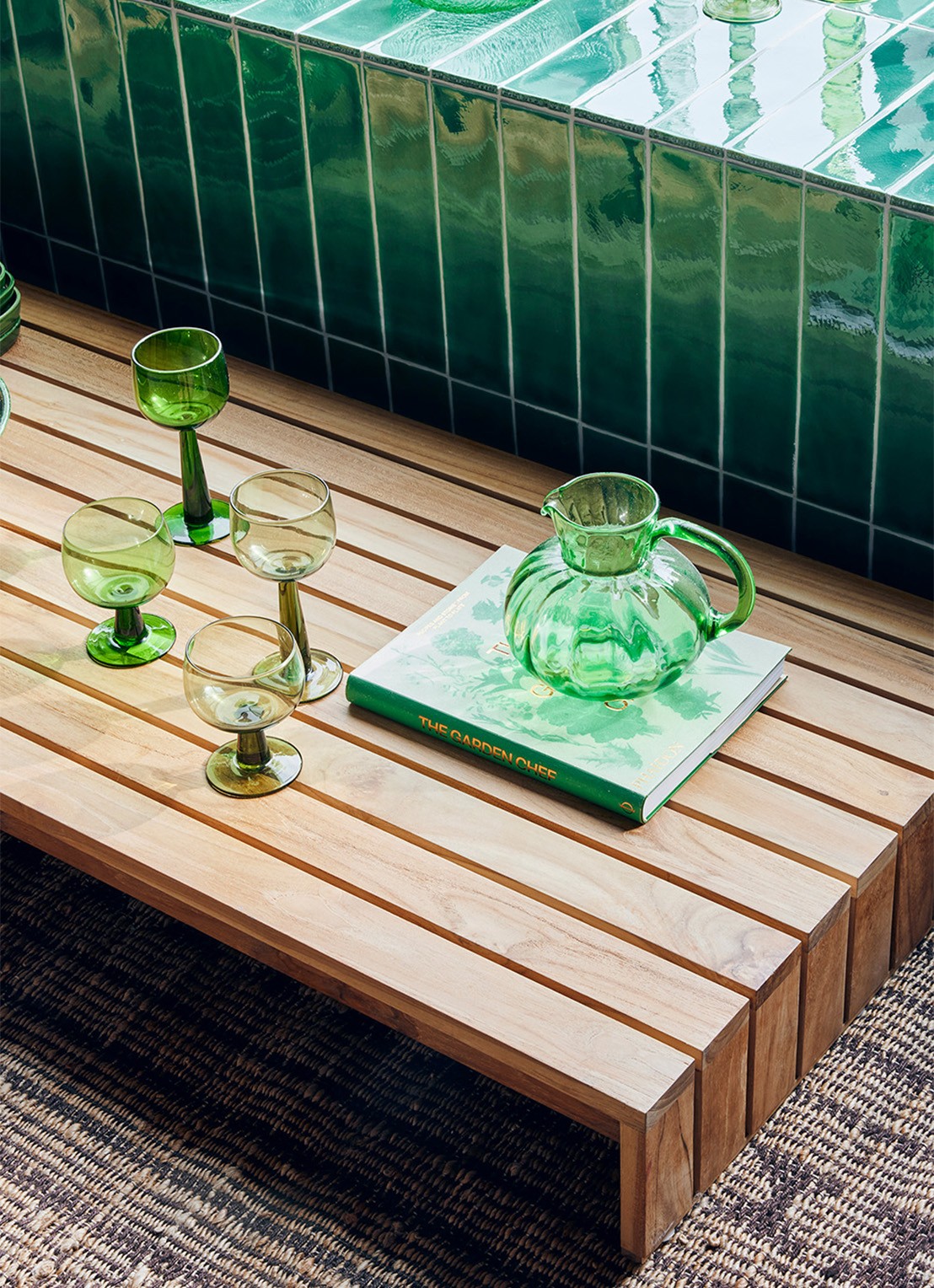 HKliving The Emeralds laag wijnglas set van 4 - detail 3 groen