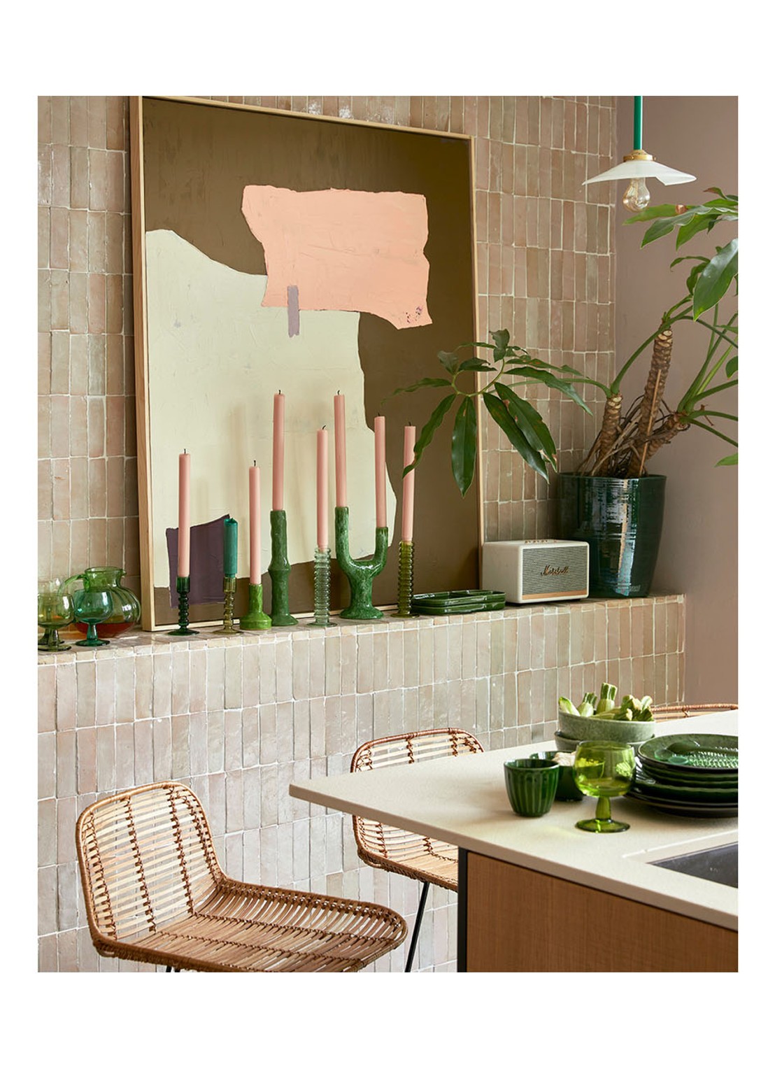 HKliving The Emeralds M kandelaar 13 cm - voorkant 3 groen