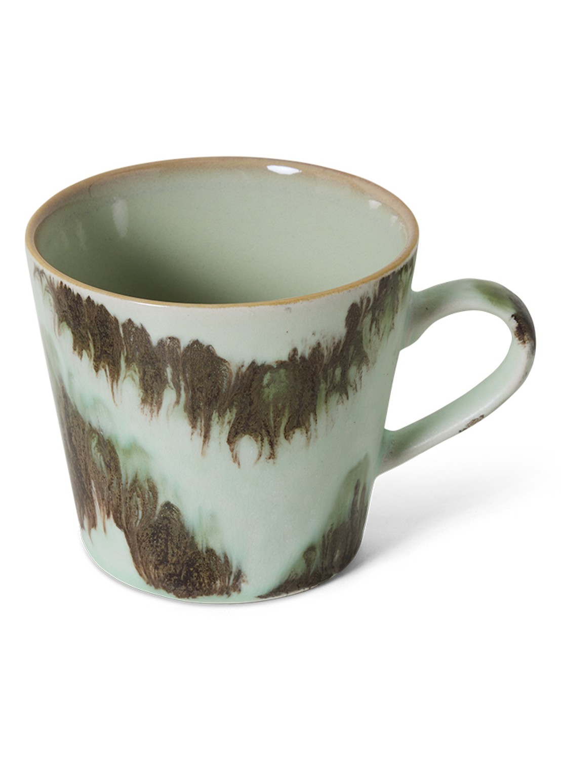 HKliving Tide cappuccino mok - detail groen