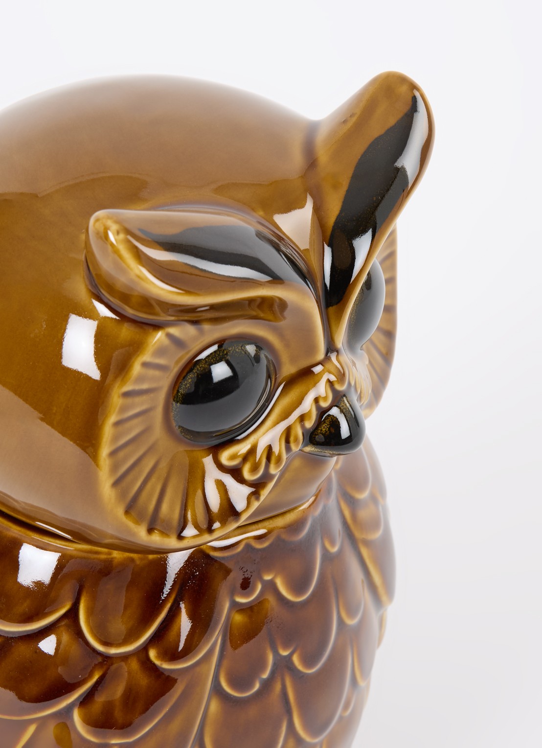 HKliving Uil voorraadpot 28 cm - voorkant 2 bruin