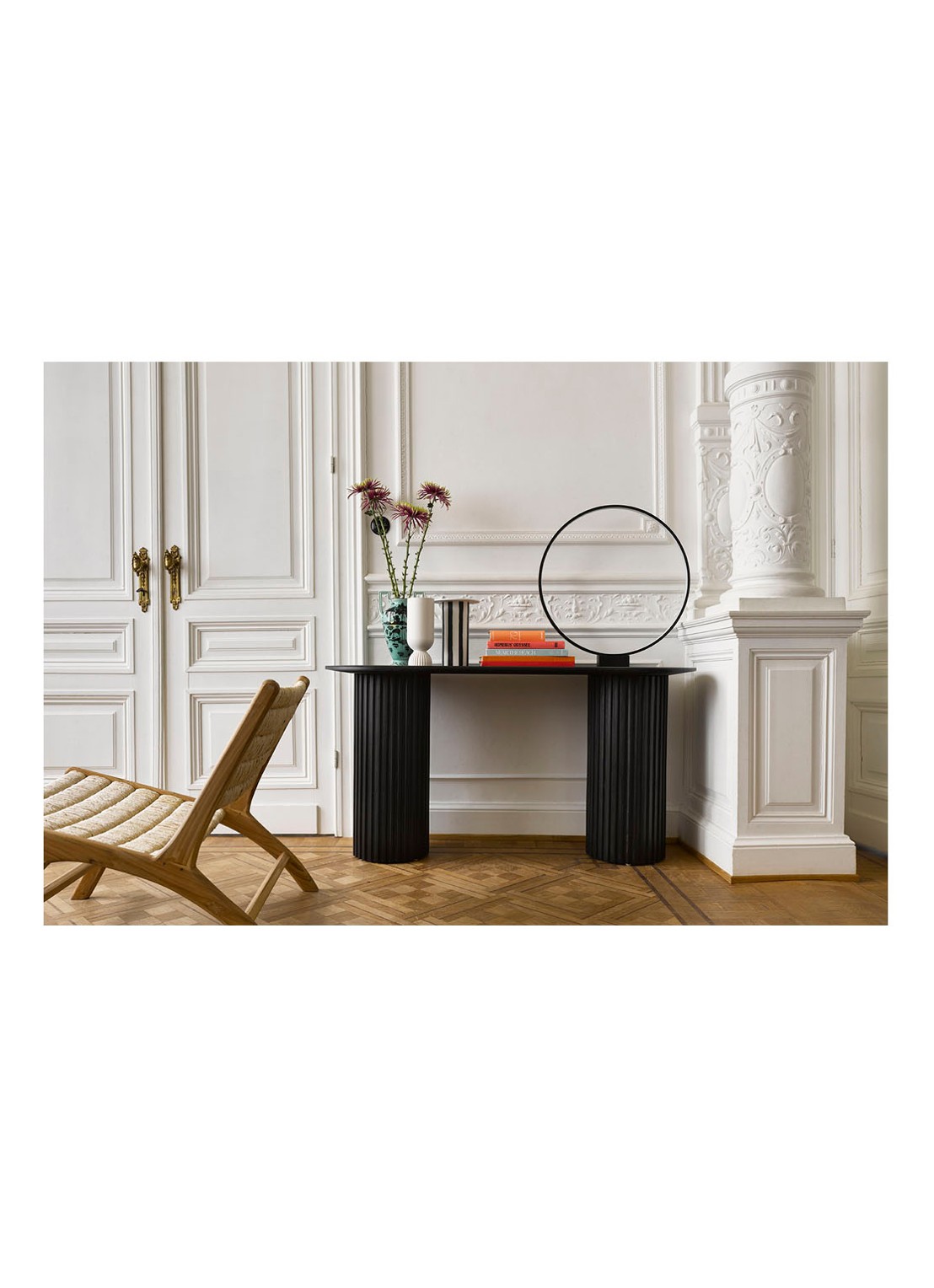 HKliving Vaas 25 cm - voorkant 3 zwart