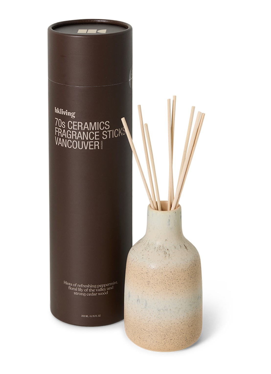 HKliving Vancouver geurstokjes 200 ml - achterkant beige