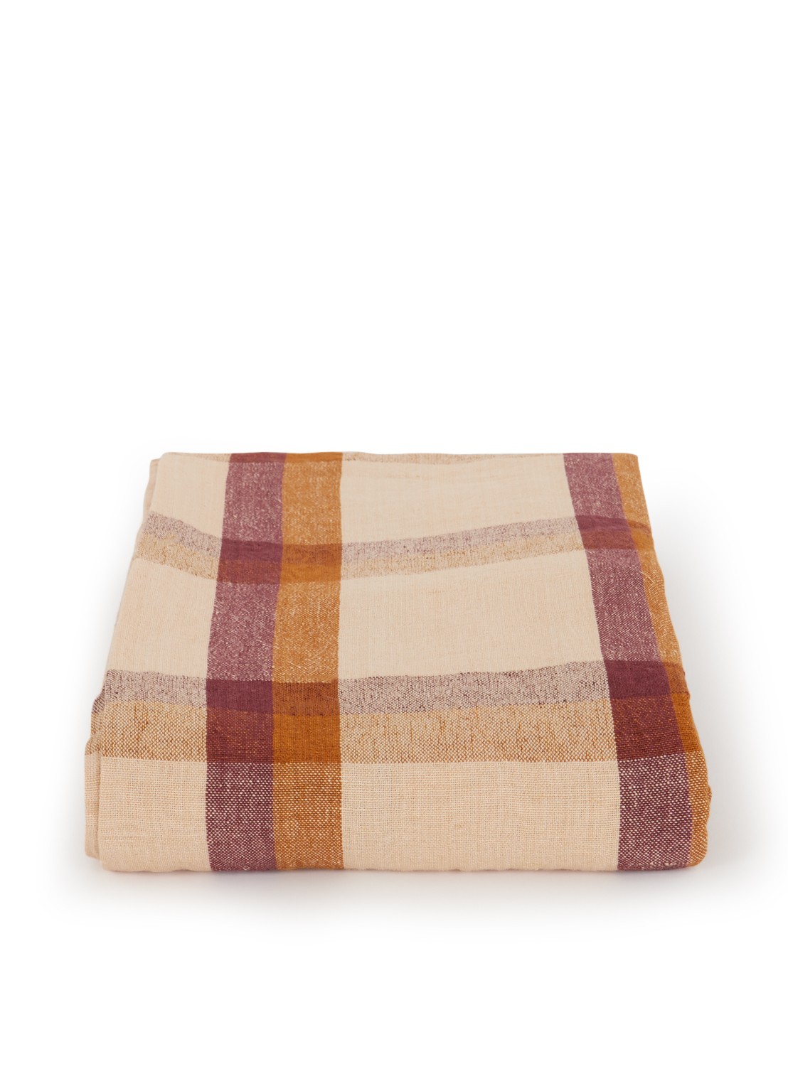 HKliving Vida tafelkleed in linnenblend 140 x 220 cm - voorkant bruin
