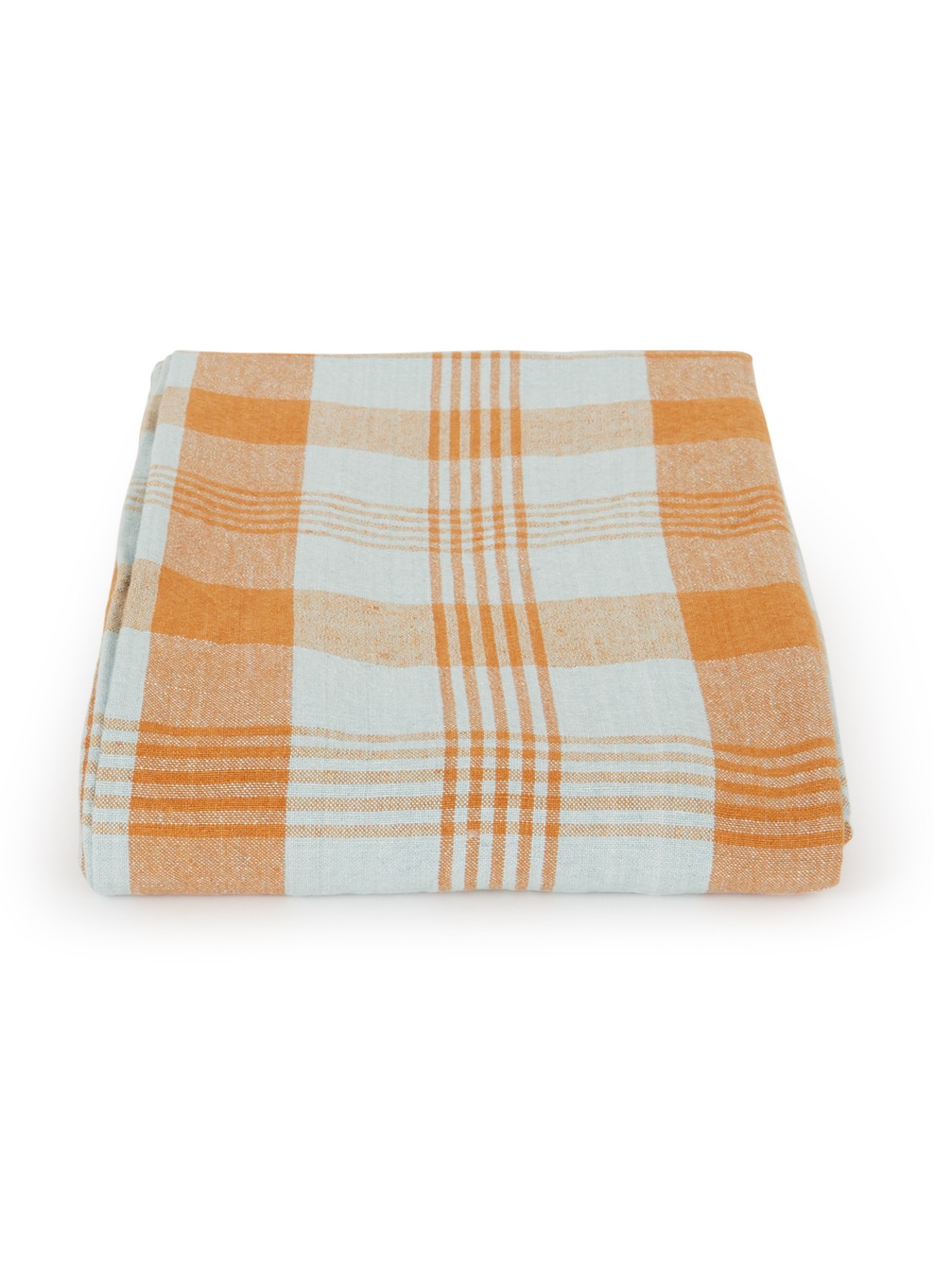HKliving Vida tafelkleed in linnenblend 180 x 180 cm  - voorkant turquoise