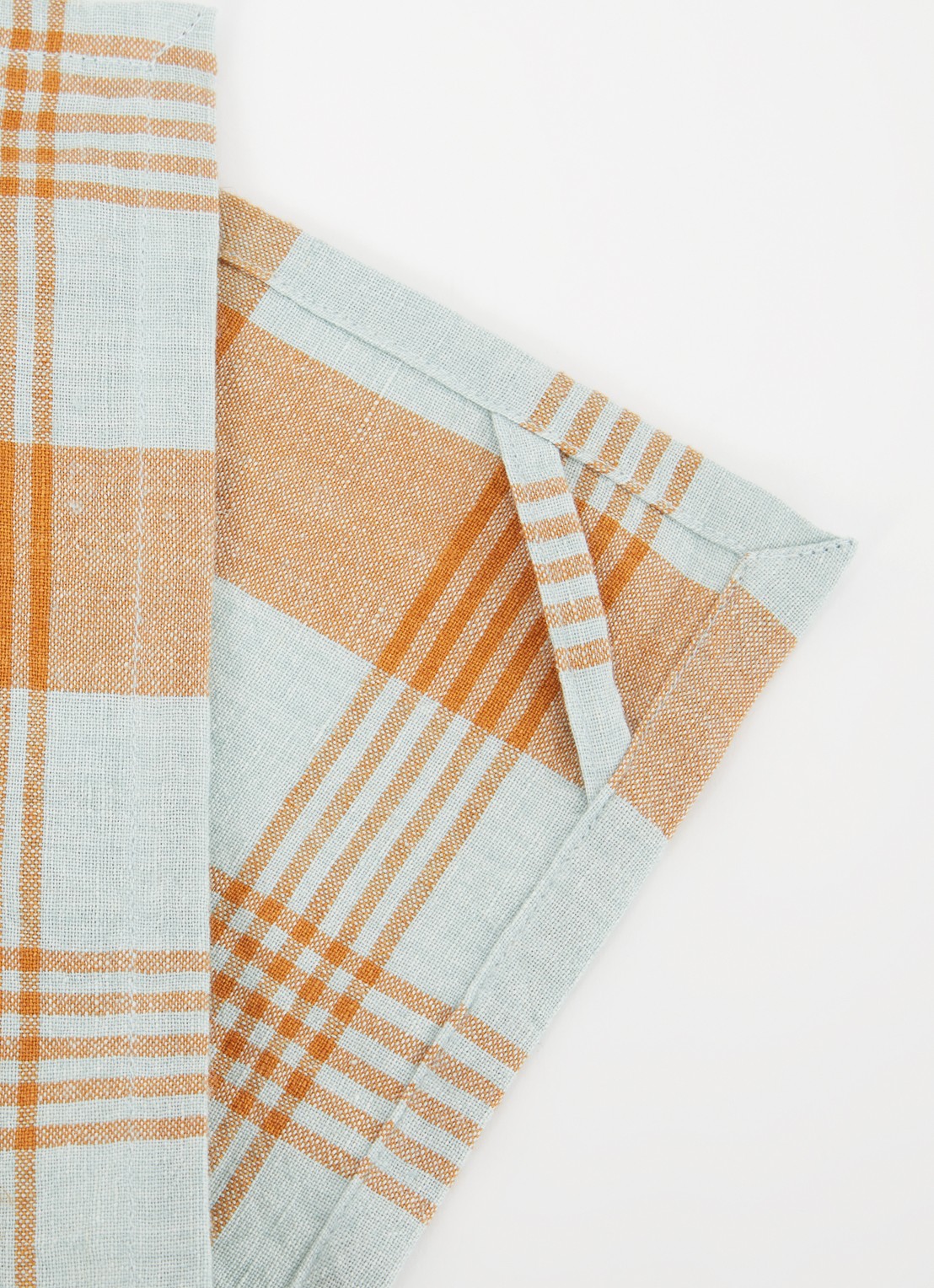 HKliving Vida theedoek in linnenblend 50 x 70 cm - voorkant 2 oranjebruin