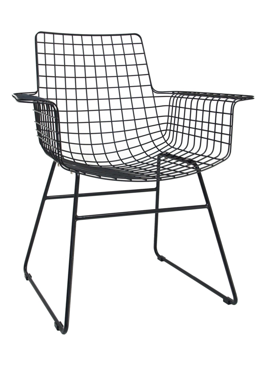 HKliving Wire Armchair stoel  - voorkant zwart