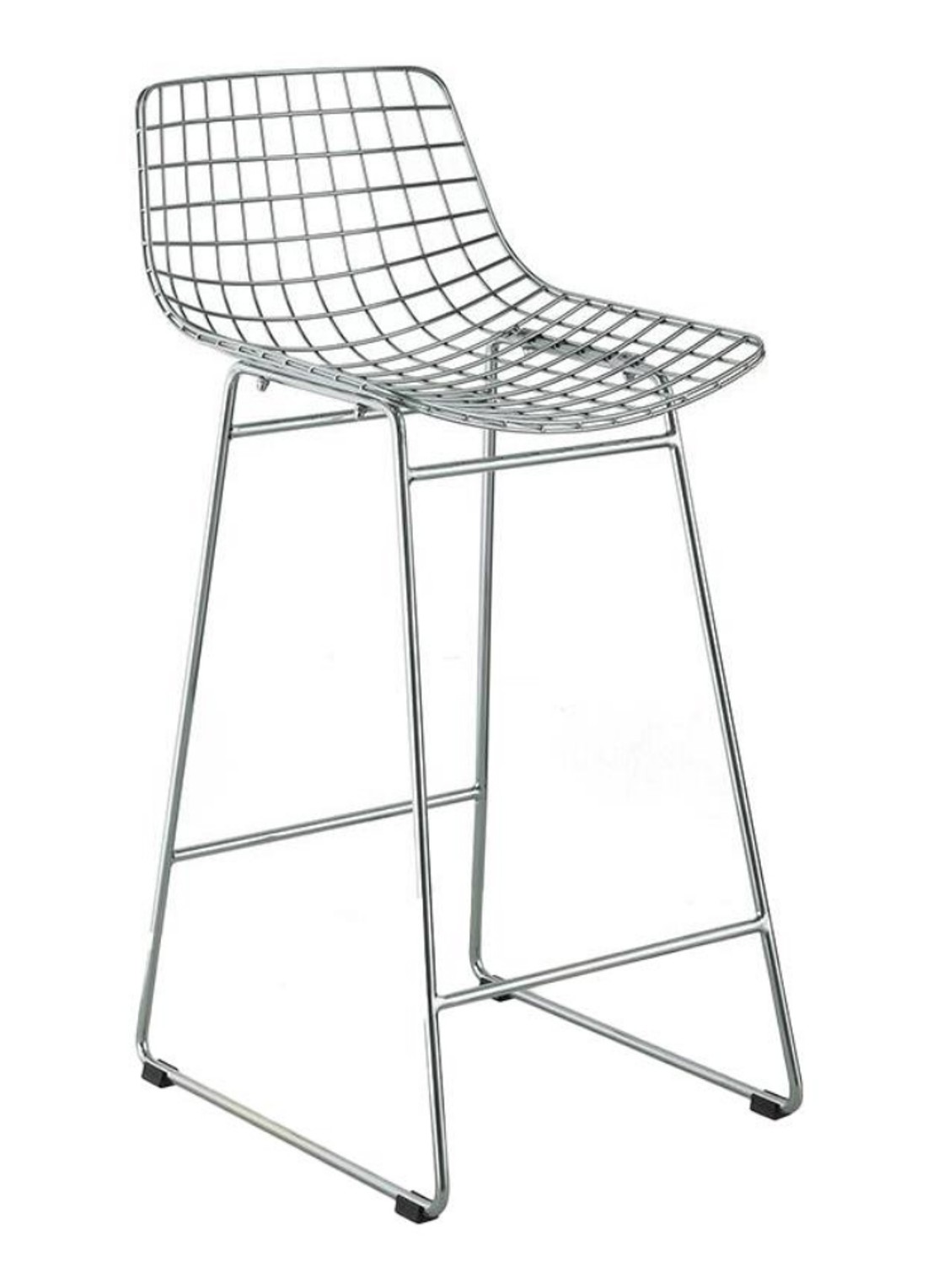 HKliving Wire barkruk - voorkant chroom