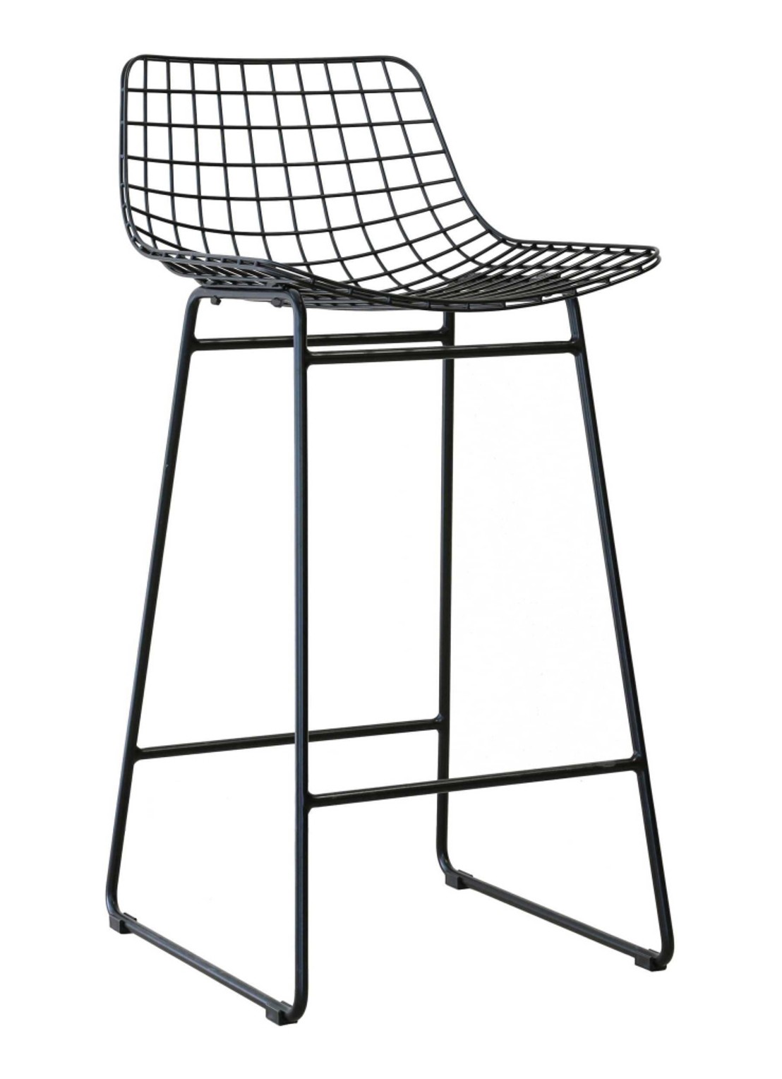 HKliving Wire barkruk  - voorkant zwart