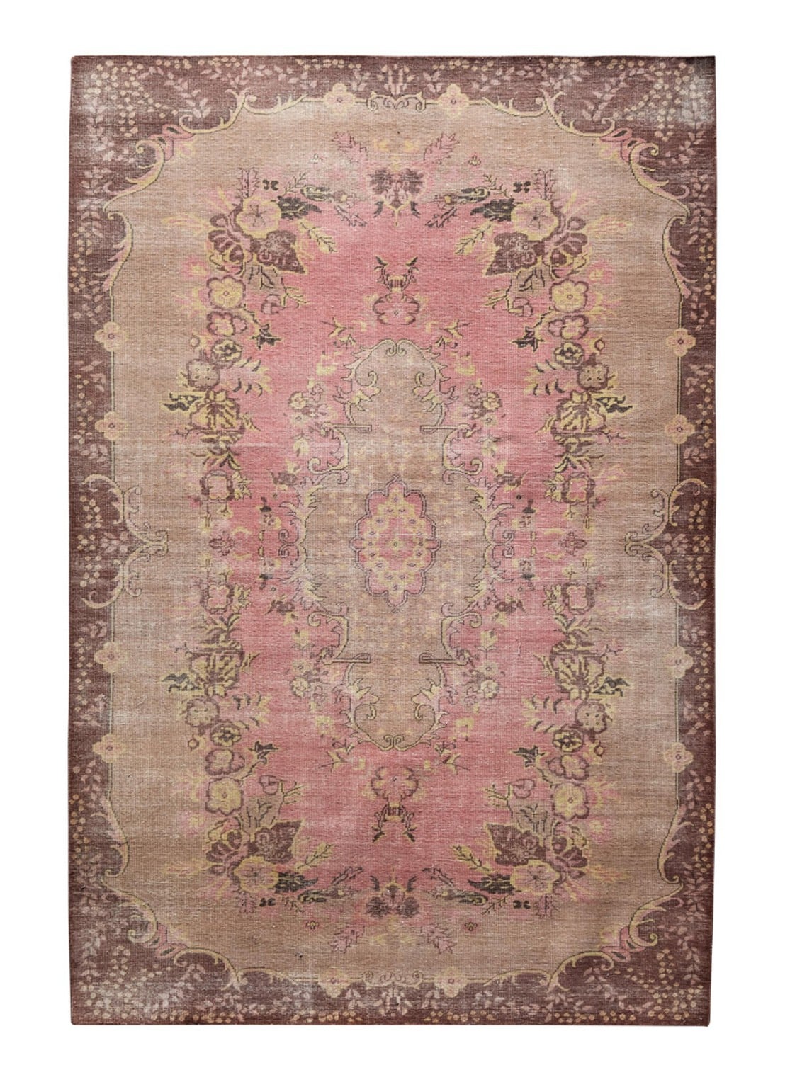 HKliving Wool Knotted vloerkleed 200 x 300 cm - voorkant roze