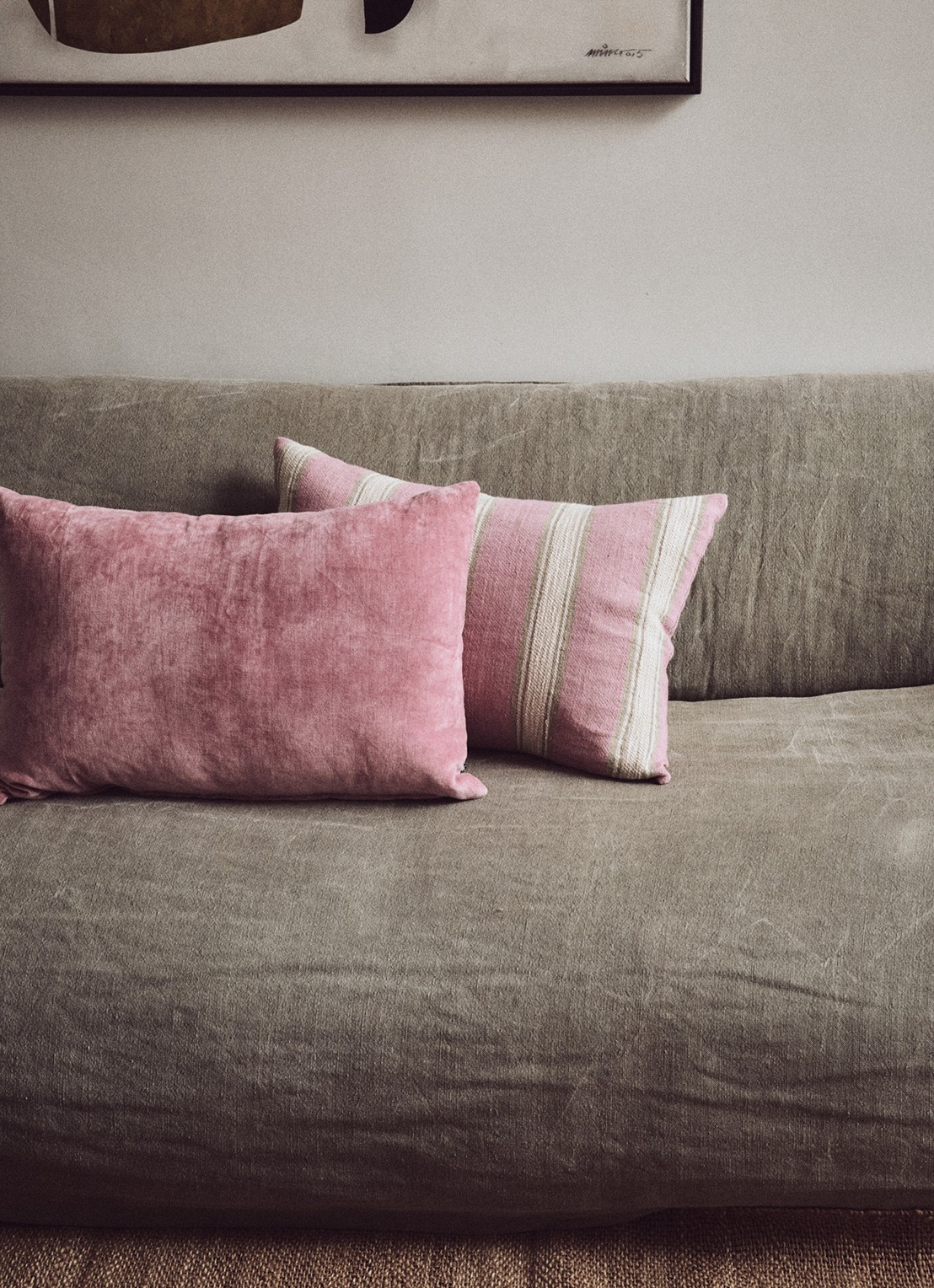 HKliving Woven Sierkussen 40 x 60 cm - detail 3 roze