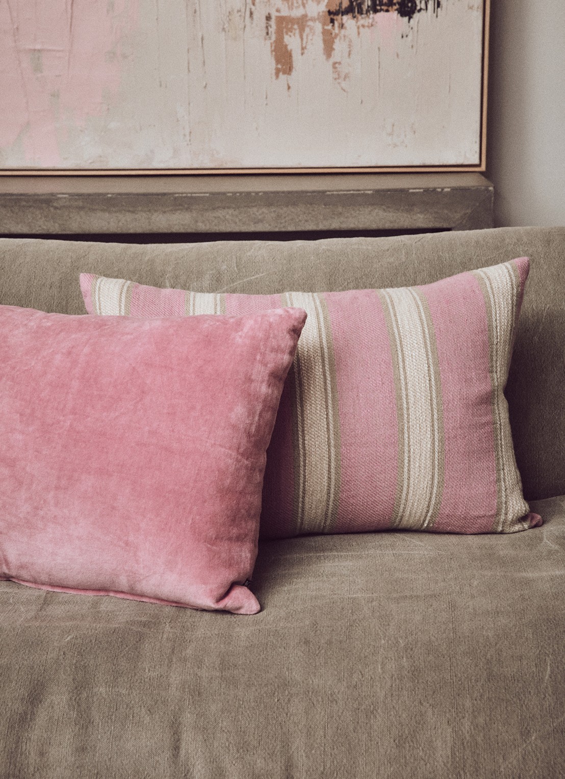HKliving Woven Sierkussen 40 x 60 cm - voorkant 6 roze