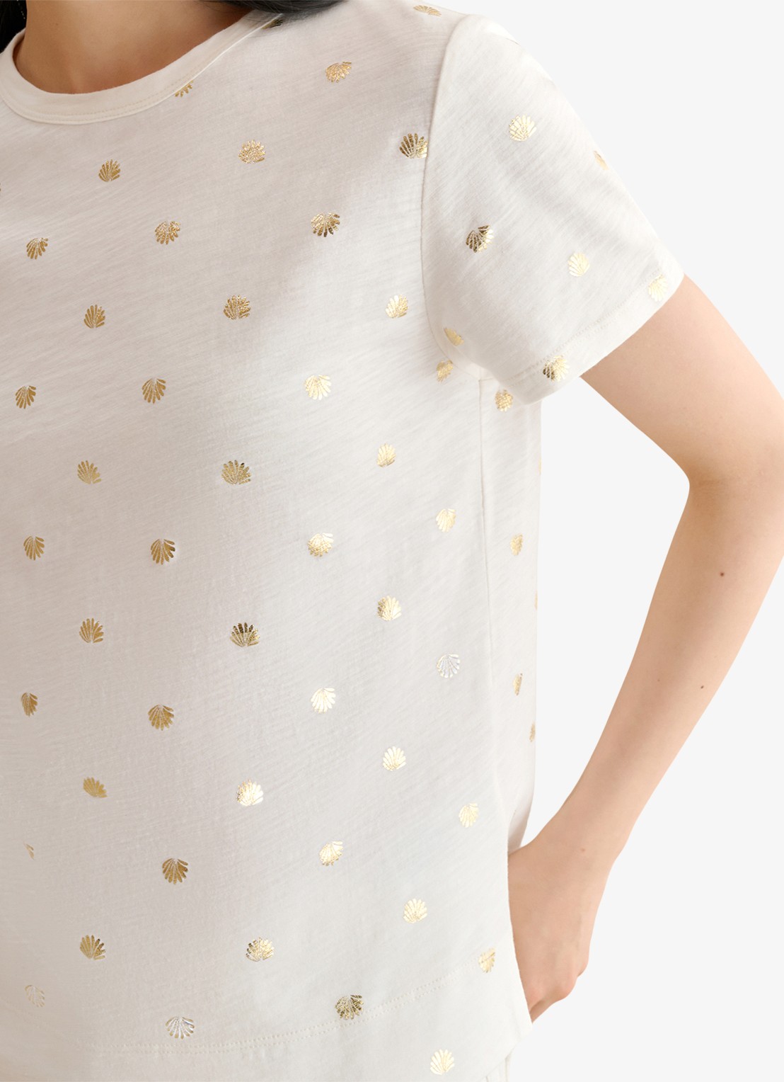 Hobbs Adaline T-shirt met print - detail 4 gebroken wit