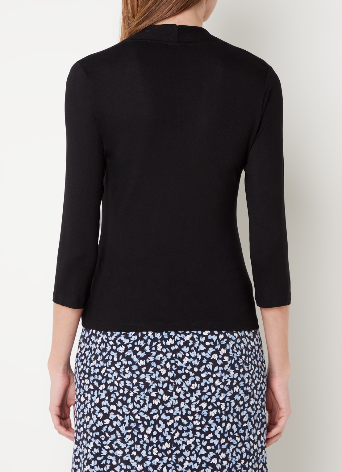 Hobbs Aimee top met V-hals en driekwart mouw - achterkant 2 zwart