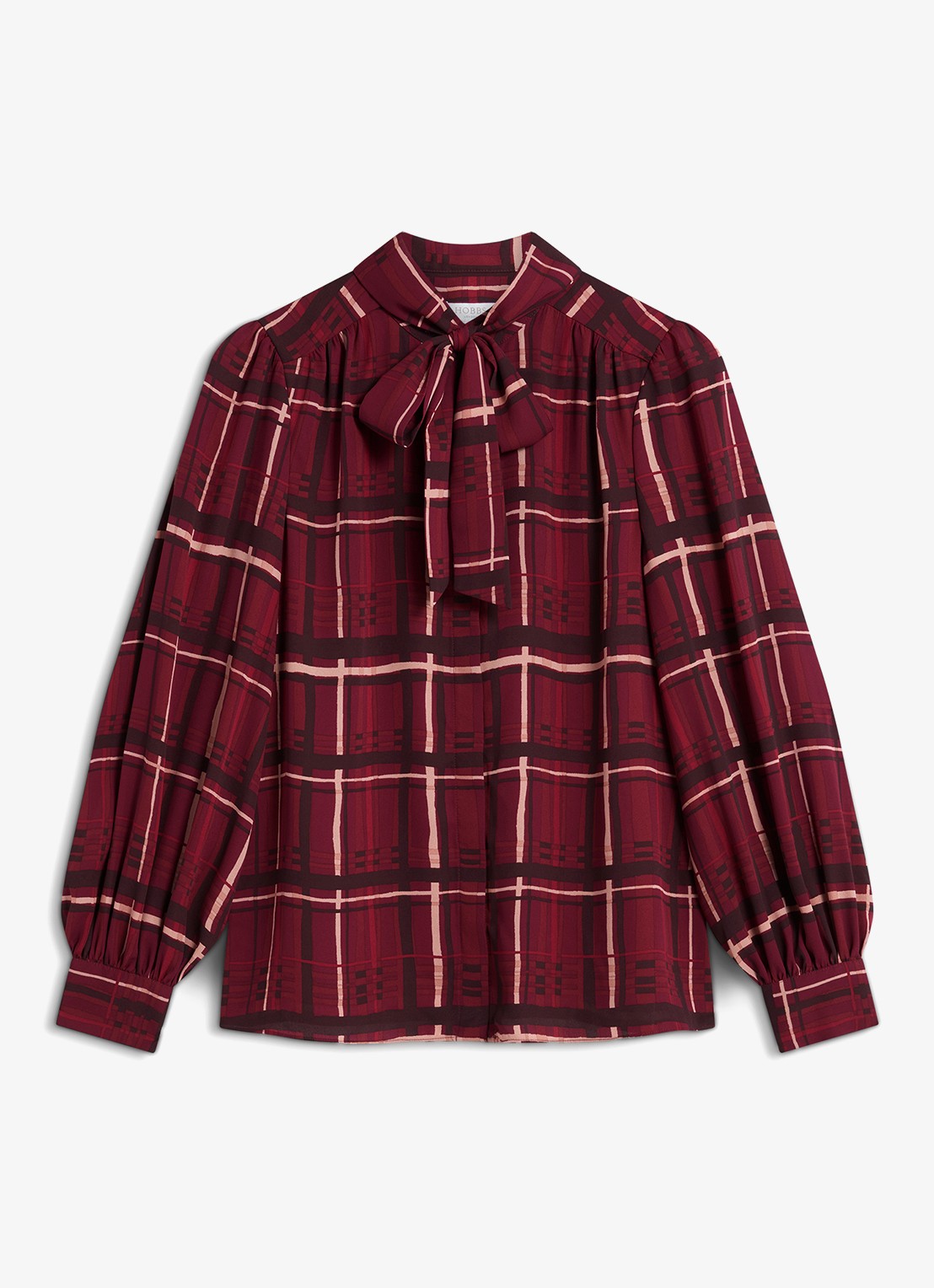 Hobbs Aisha blouse met strikdetail - voorkant 2 rood