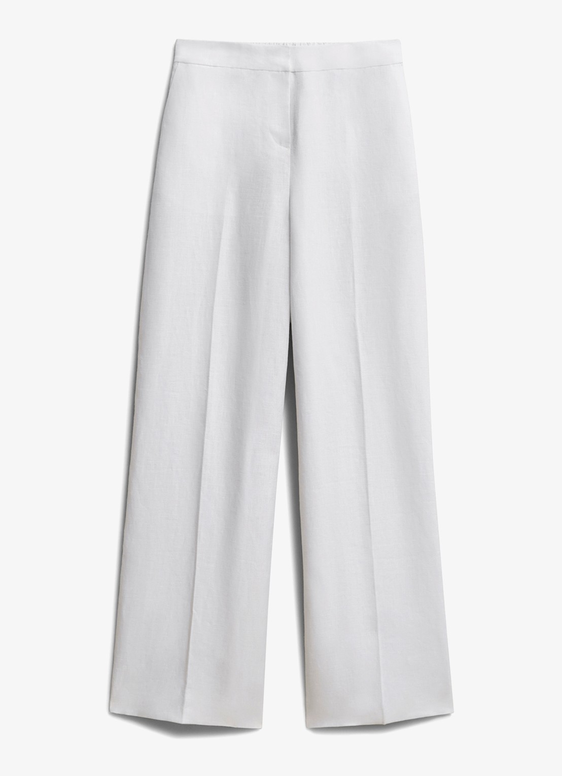 Hobbs Alessia mid waist wide fit pantalon van linnen - voorkant 4 wit