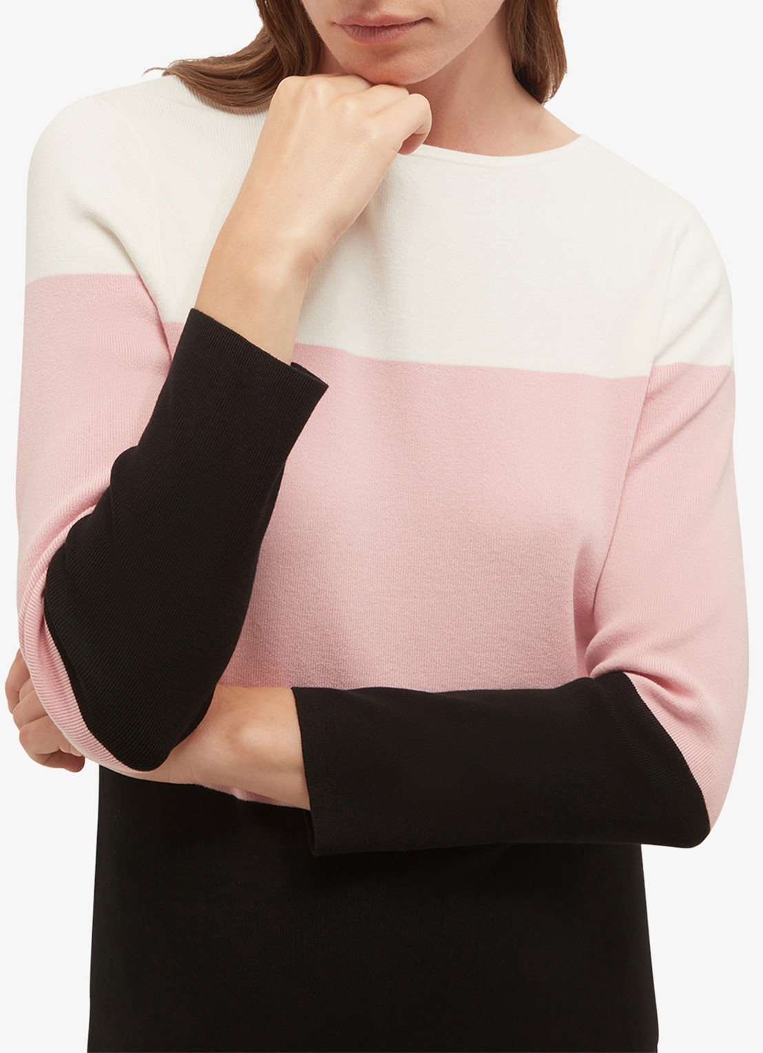 Hobbs Alice fijngebreide trui met colour blocking - detail 4 multicolor