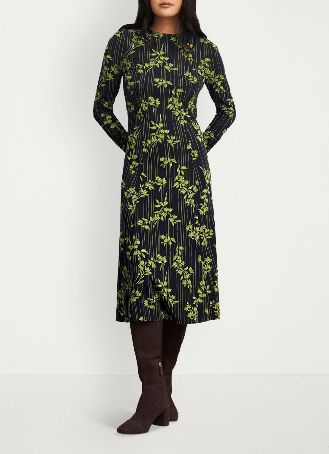 Hobbs Alison midi jurk met bloemenprint - detail 4 groen