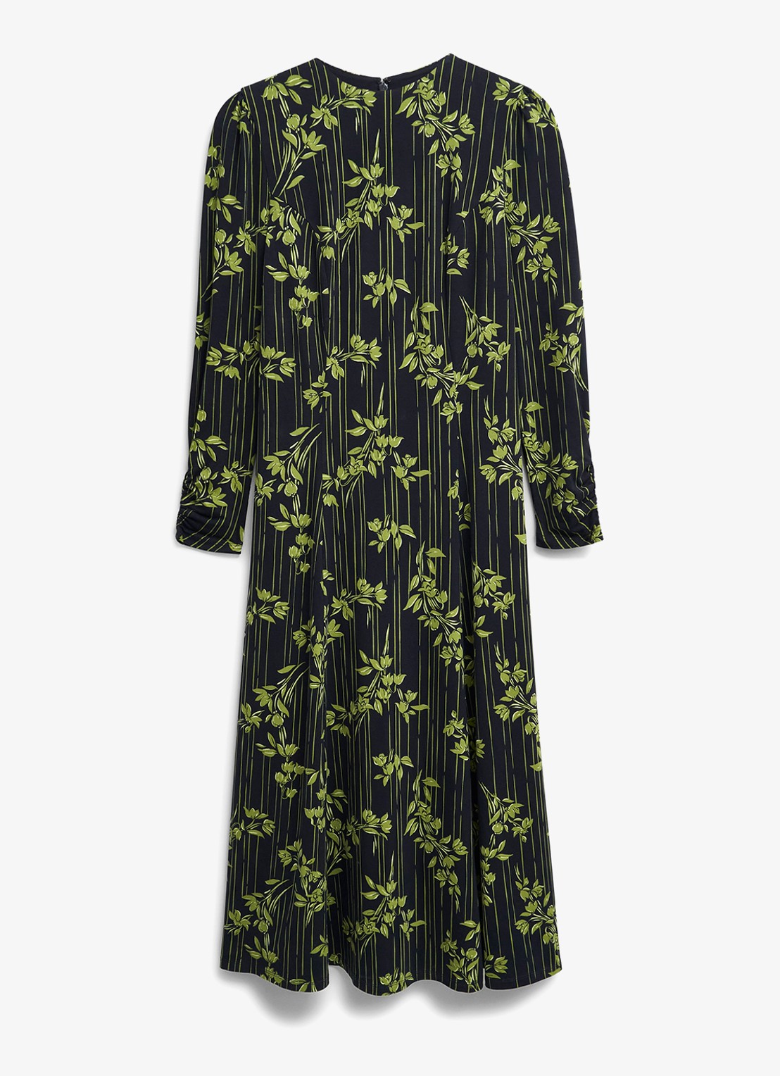 Hobbs Alison midi jurk met bloemenprint - voorkant groen