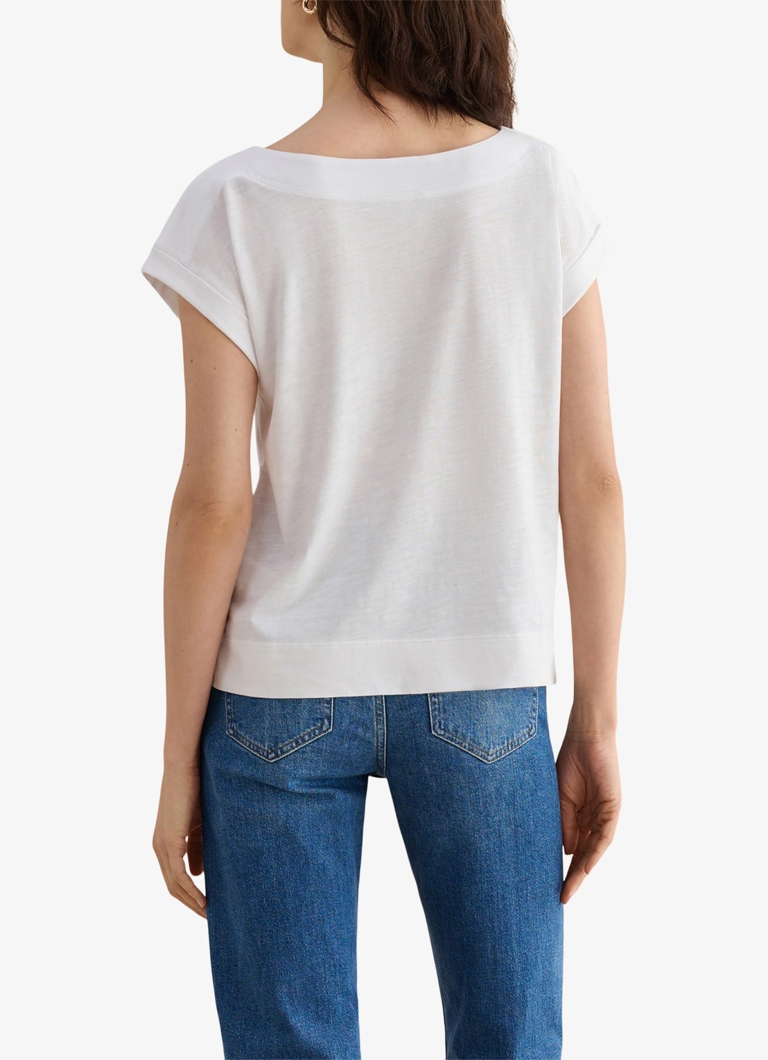 Hobbs Alycia T-shirt met boothals - achterkant wit