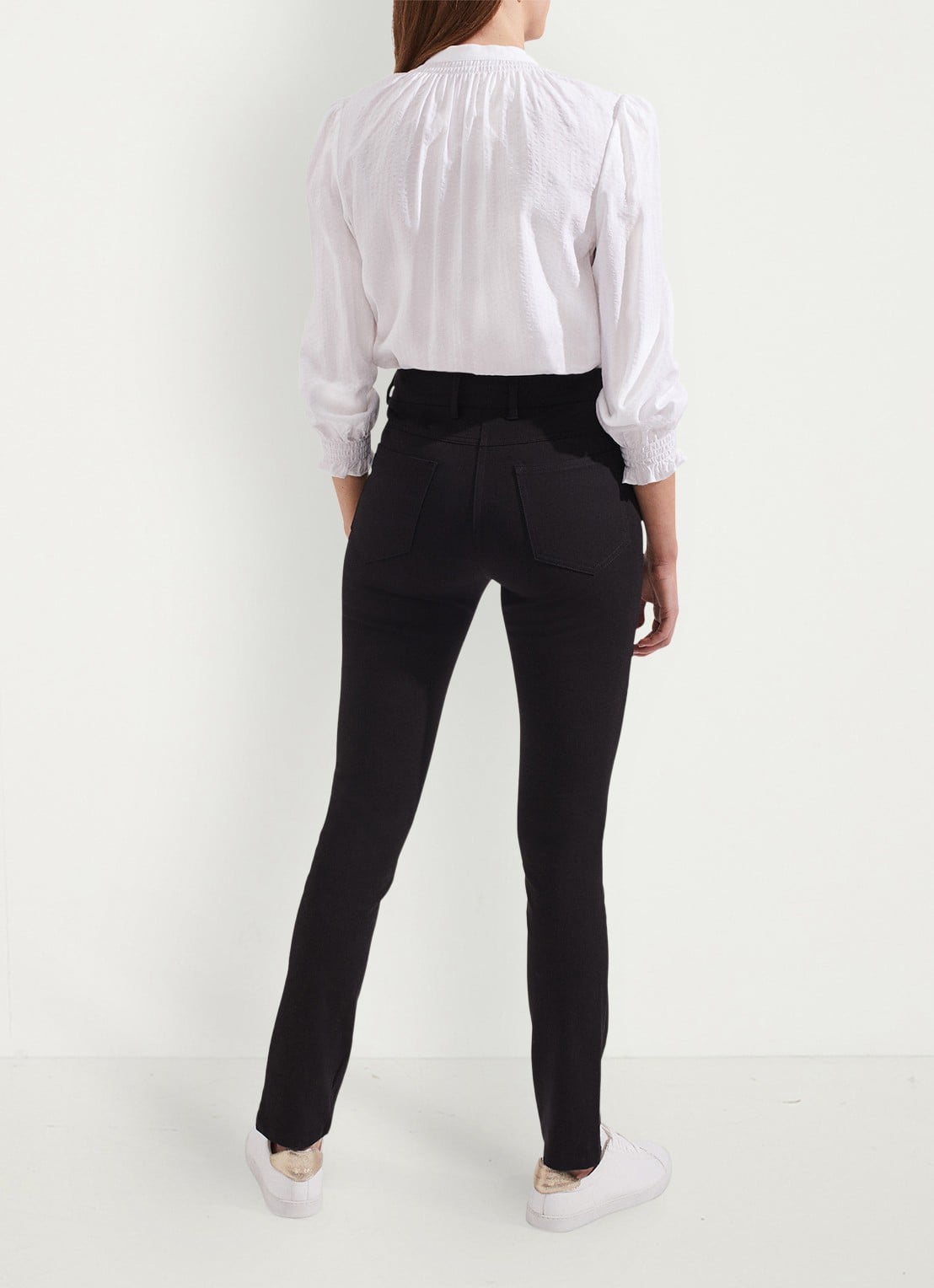 Hobbs Amanda high waist skinny fit chino met steekzakken - achterkant zwart