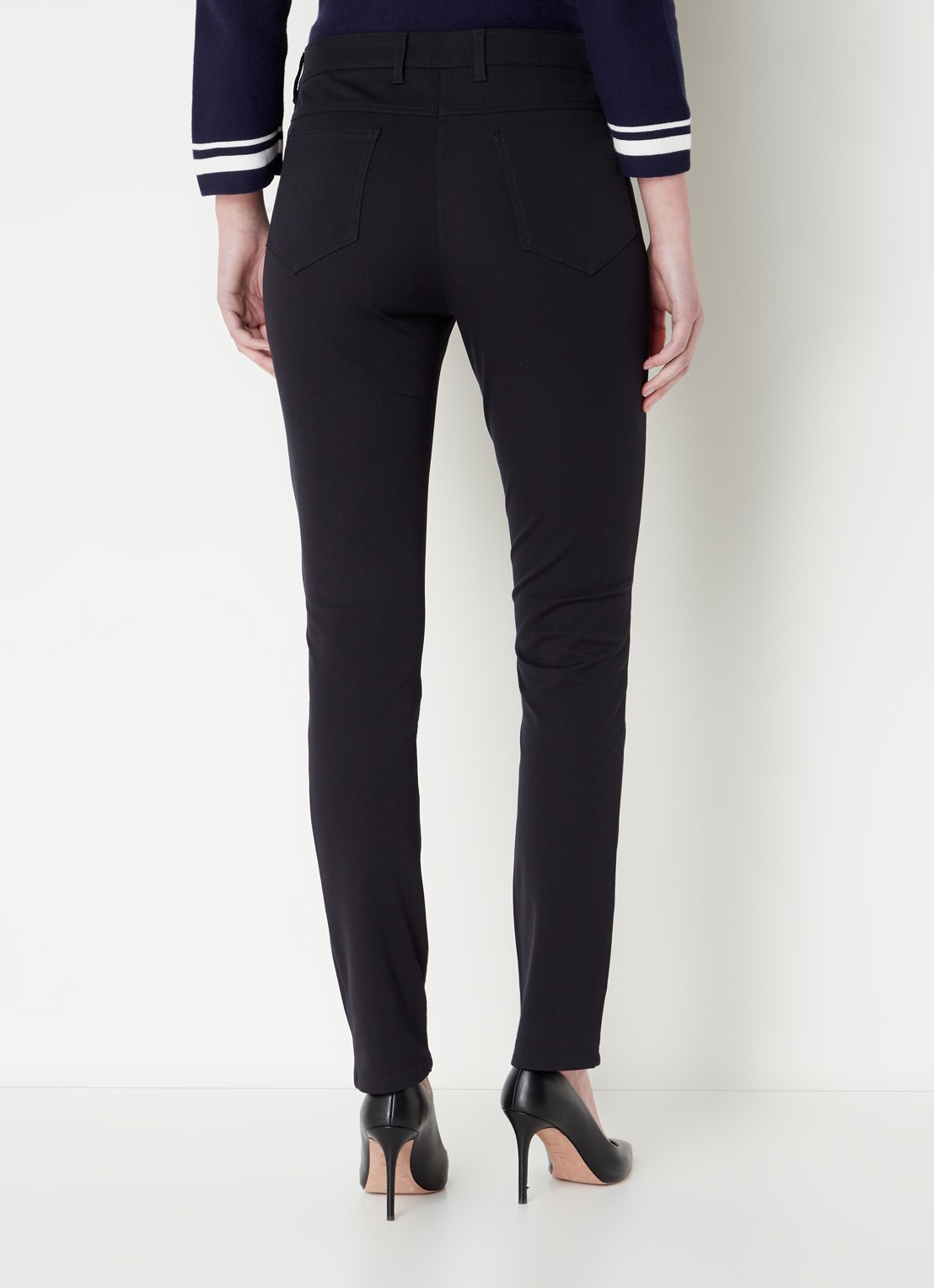 Hobbs Amanda high waist skinny fit chino met steekzakken - achterkant 2 zwart