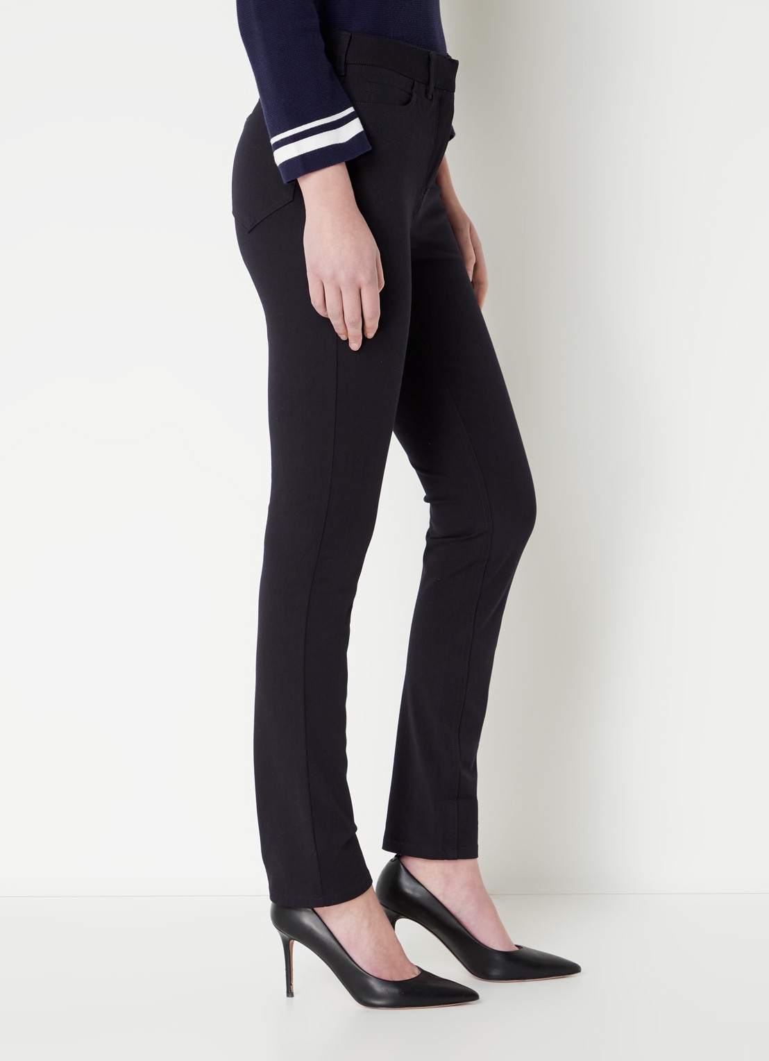 Hobbs Amanda high waist skinny fit chino met steekzakken - detail 9 zwart