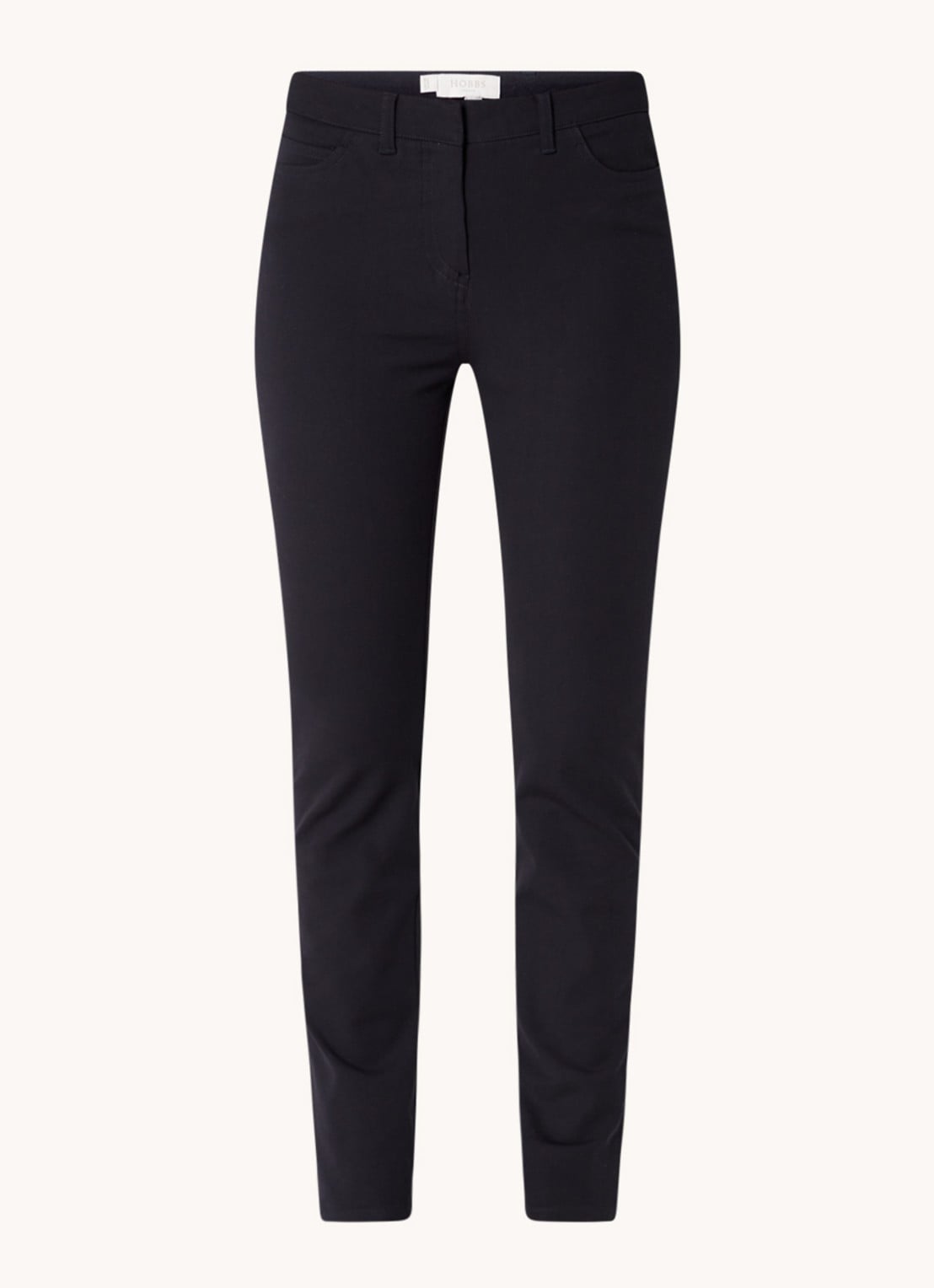 Hobbs Amanda high waist skinny fit chino met steekzakken - voorkant 5 zwart