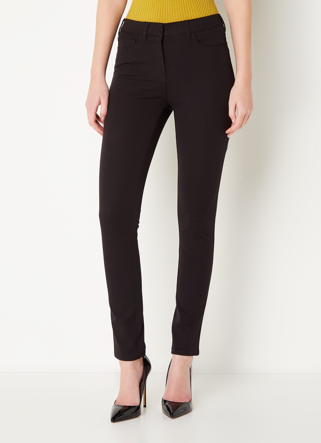 Hobbs Amanda high waist skinny fit chino met stretch - detail zwart