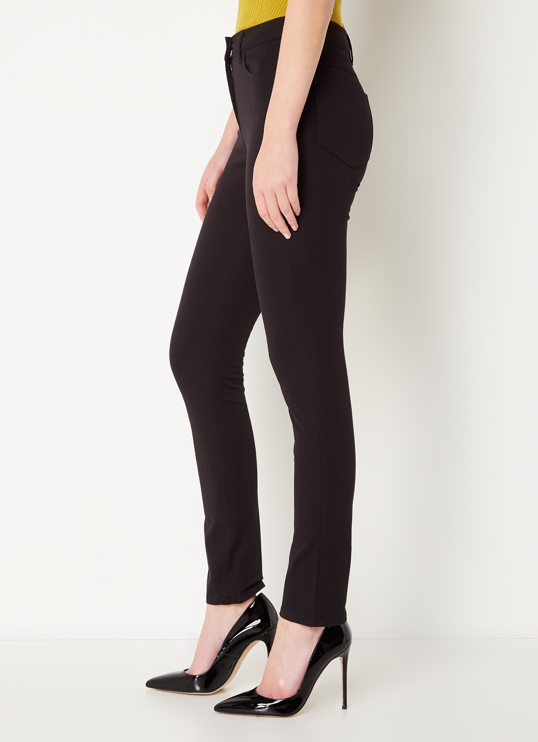 Hobbs Amanda high waist skinny fit chino met stretch - detail 2 zwart