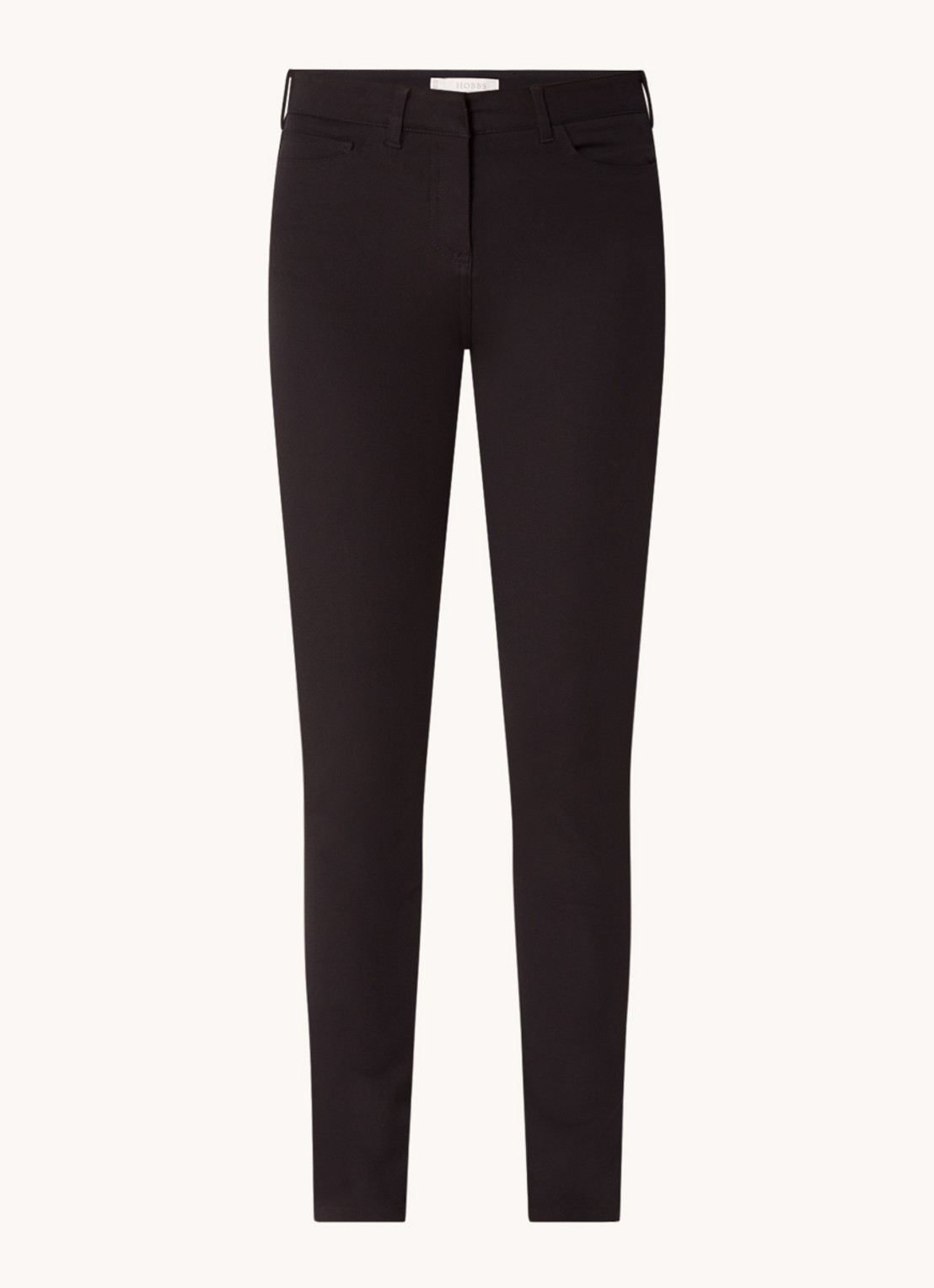 Hobbs Amanda high waist skinny fit chino met stretch - voorkant 7 zwart