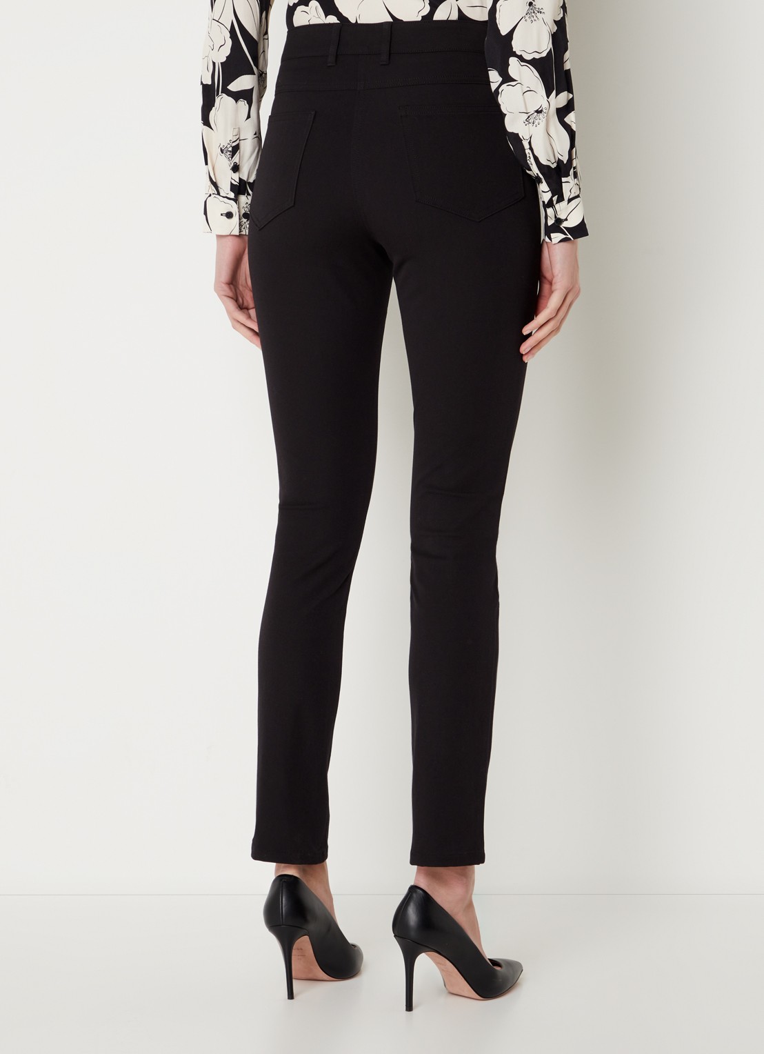 Hobbs Amanda high waist skinny fit chino met stretch - achterkant 6 zwart