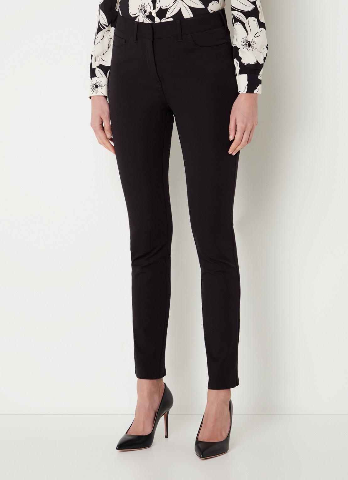 Hobbs Amanda high waist skinny fit chino met stretch - detail 3 zwart