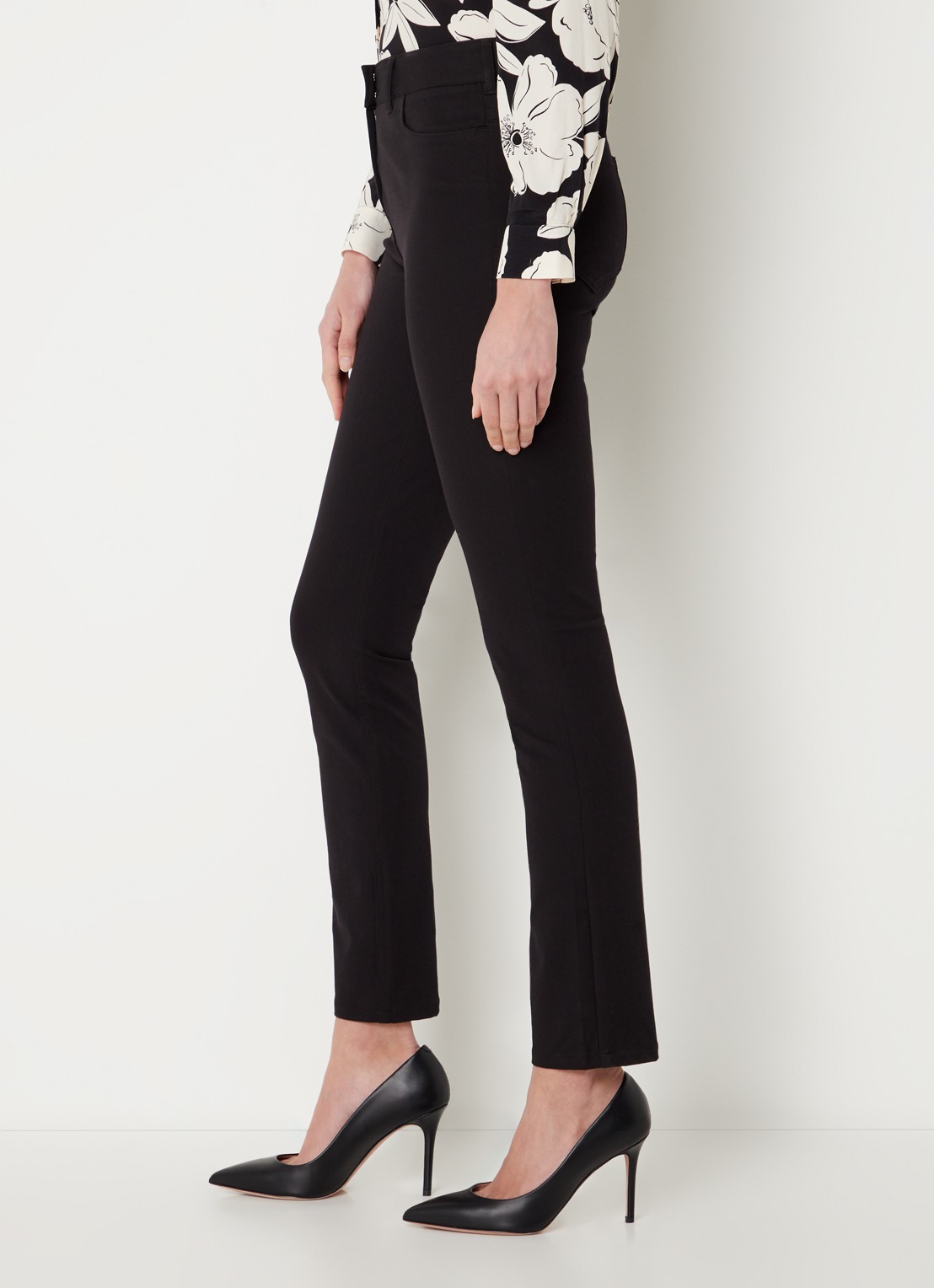 Hobbs Amanda high waist skinny fit chino met stretch - detail 4 zwart