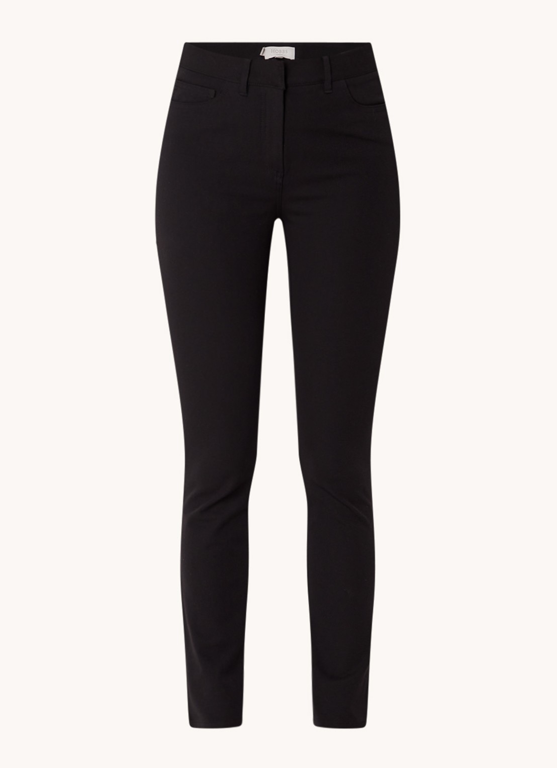 Hobbs Amanda high waist skinny fit chino met stretch - voorkant 9 zwart