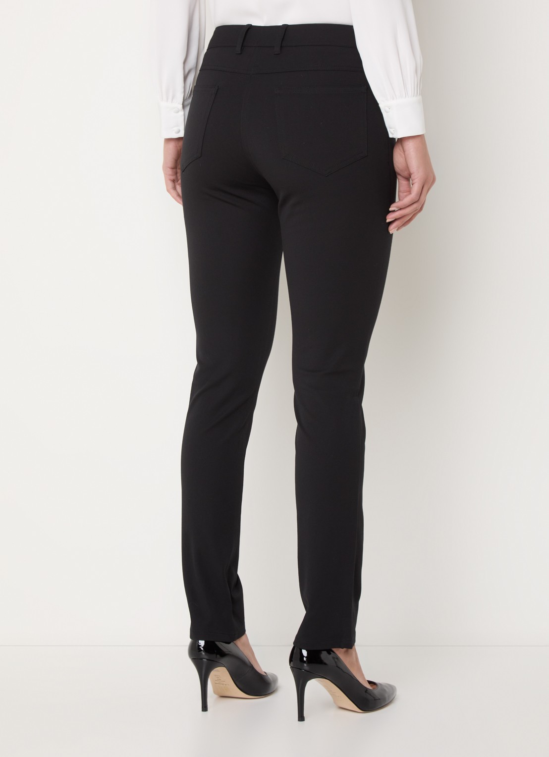 Hobbs Amanda high waist skinny jeans met gekleurde wassing - achterkant 7 zwart