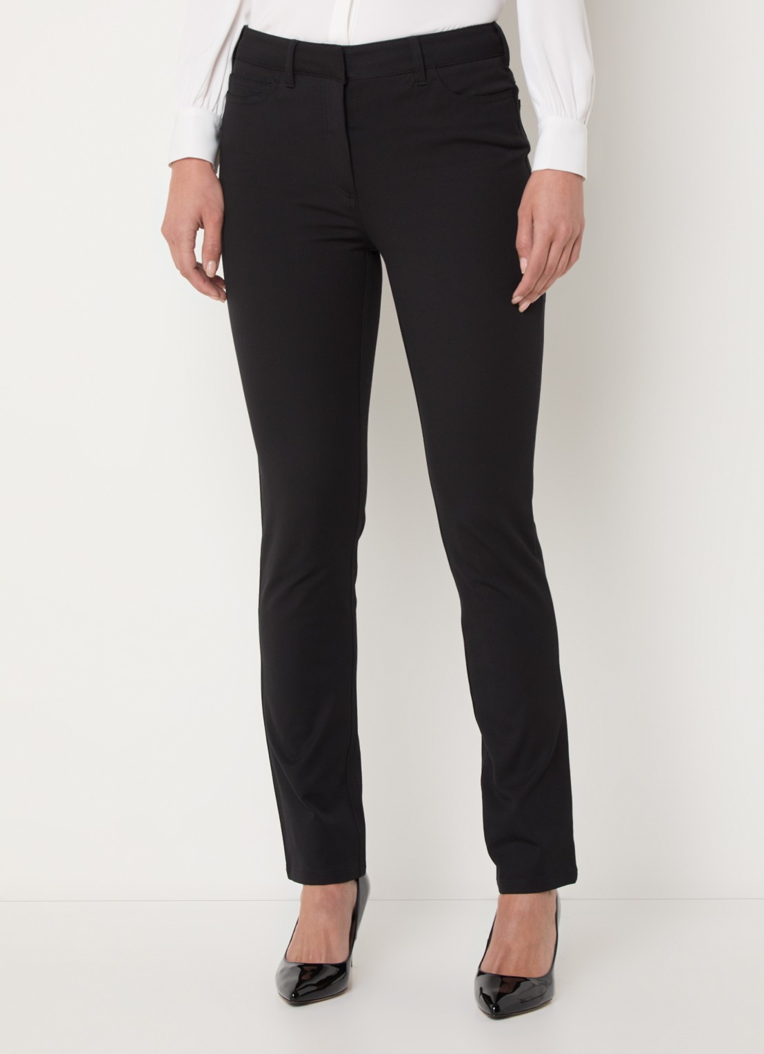 Hobbs Amanda high waist skinny jeans met gekleurde wassing - detail 4 zwart